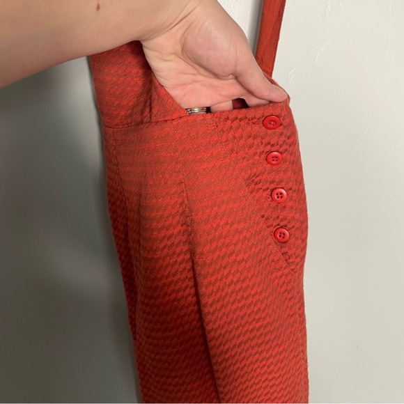 Ace & Jig Auggie Overalls Small Orange Houndstooth Checkered - Picture 6 of 13